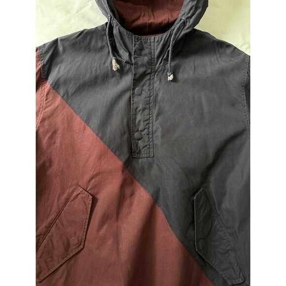 Supreme Wind Two Tone Jacket Burgundy Blue Size L Hoodie Cotton - Picture 3 of 10